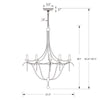 Crystorama Metro 27.5'' Chandelier - Product Dimensions
