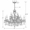 Crystorama Maria Theresa 30'' Chandelier - Product Dimensions