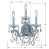 4403-CH-CL-SAQ Maria Theresa 3 Light Sconce | Dimensions Image