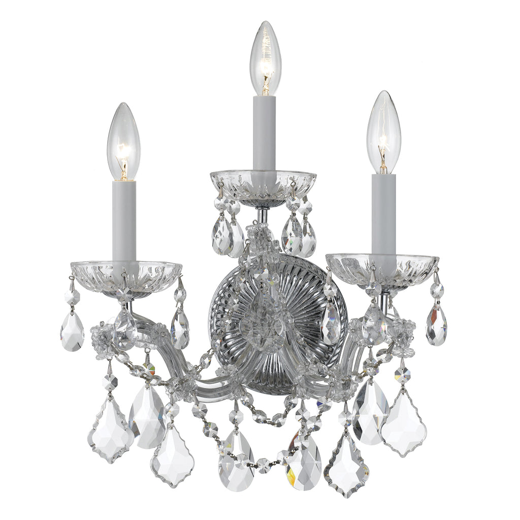 4403-CH-CL-S Maria Theresa 3 Light Sconce | Main Image