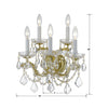 4404-GD-CL-SAQ Maria Theresa 5 Light Sconce | Dimensions Image