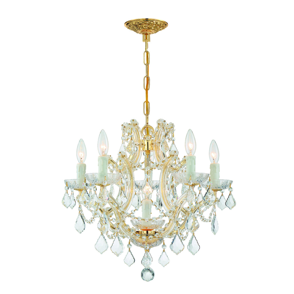 Crystorama Maria Theresa 20'' Chandelier in Gold - Front View