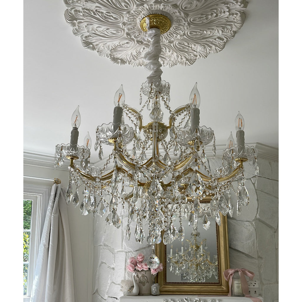 Crystorama Maria Theresa 26'' Chandelier in Gold - Lifestyle View