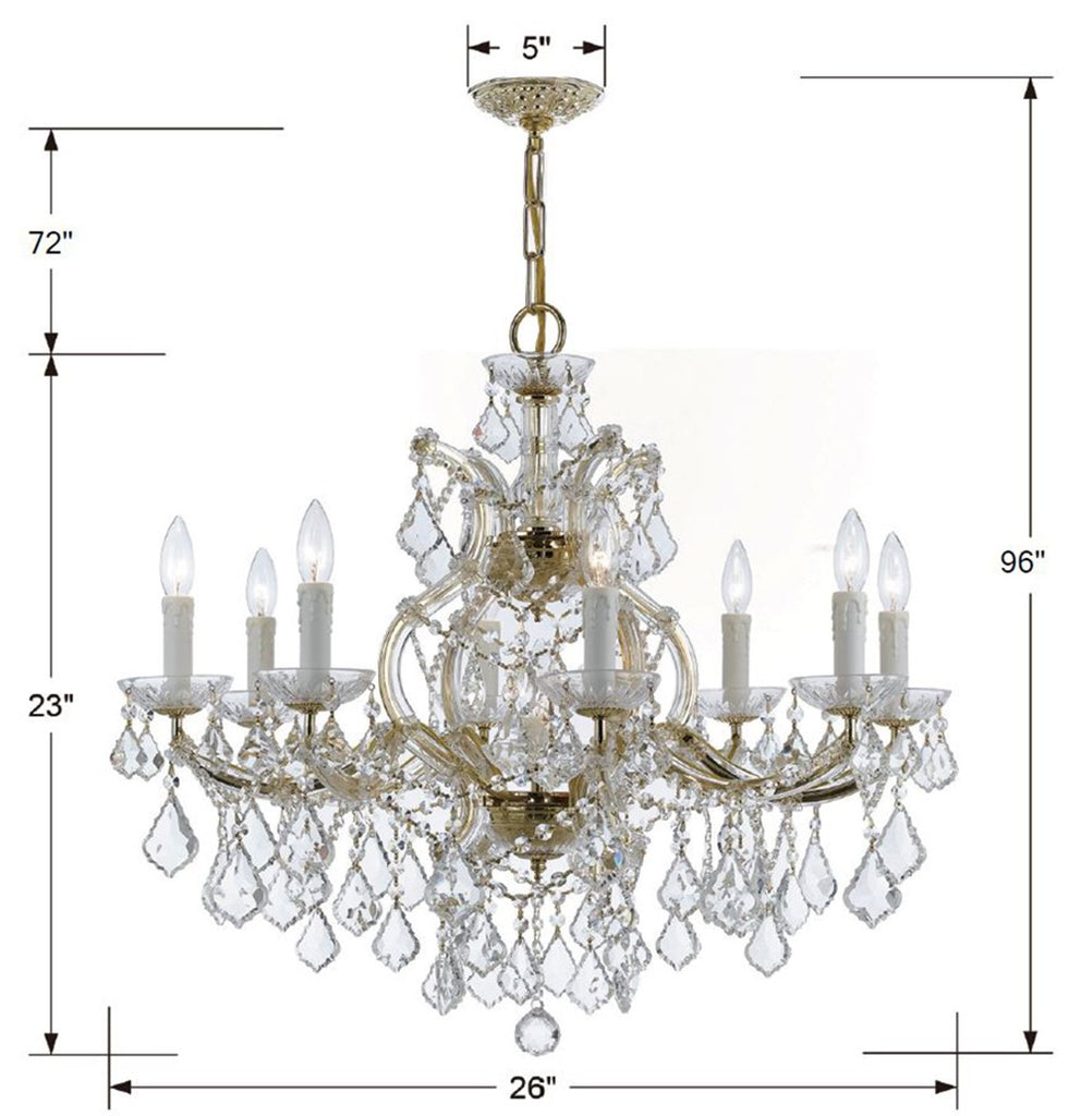 4408-GD-CL-MWP Maria Theresa 26'' Chandelier | Dimensions Image