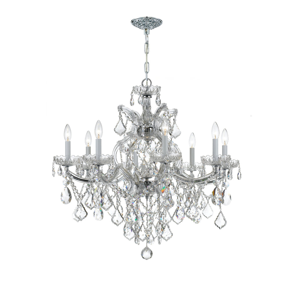 Crystorama Maria Theresa 28'' Chandelier in Polished Chrome - Front View