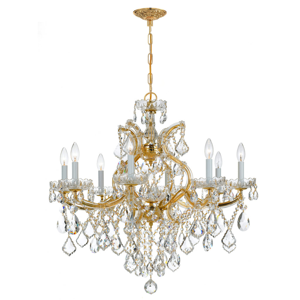 Crystorama Maria Theresa 28'' Chandelier in Gold - Front View