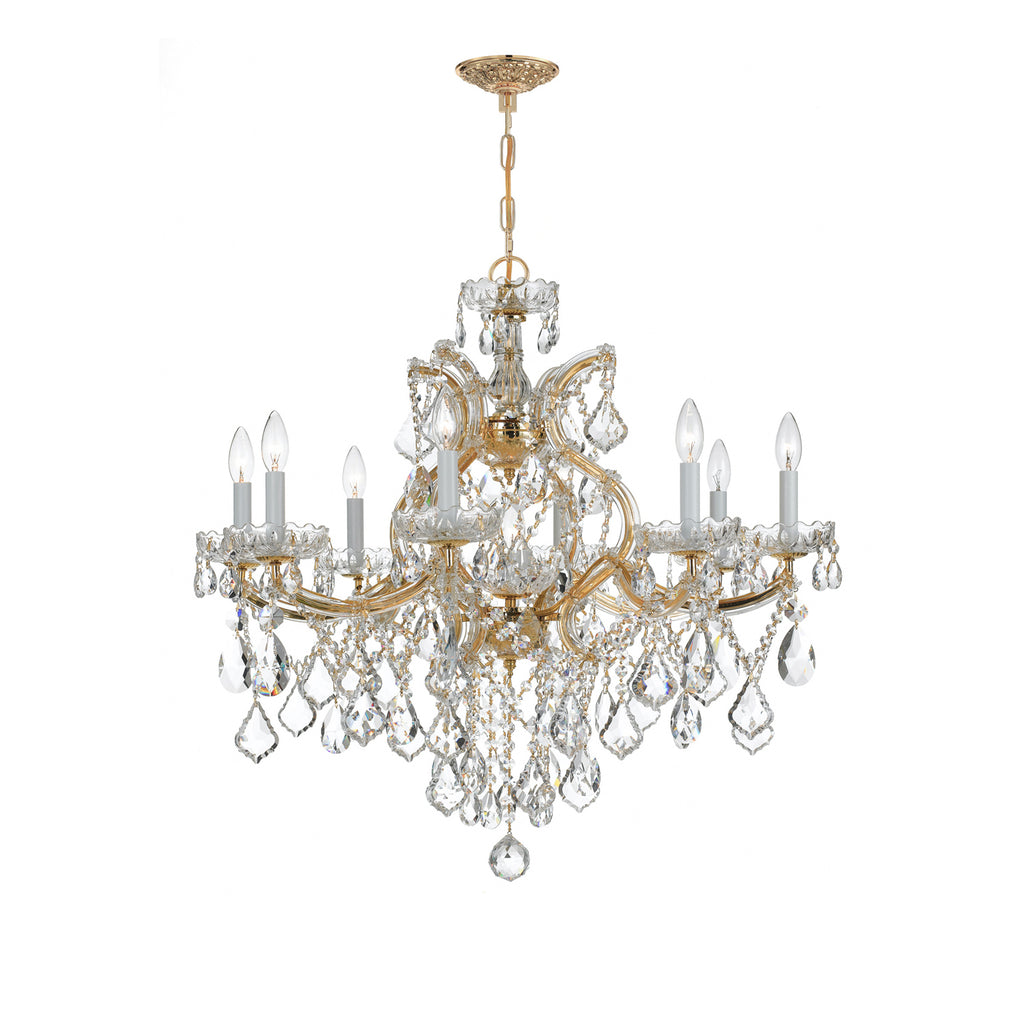 Crystorama Maria Theresa 28'' Chandelier in Gold - Front View