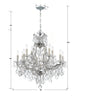 4412-CH-CL-I Maria Theresa 13 Light Chandelier | Dimensions Image