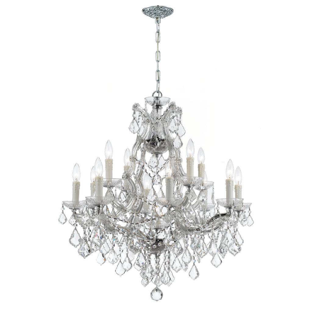 Crystorama Maria Theresa 28'' Chandelier in Polished Chrome - Front View