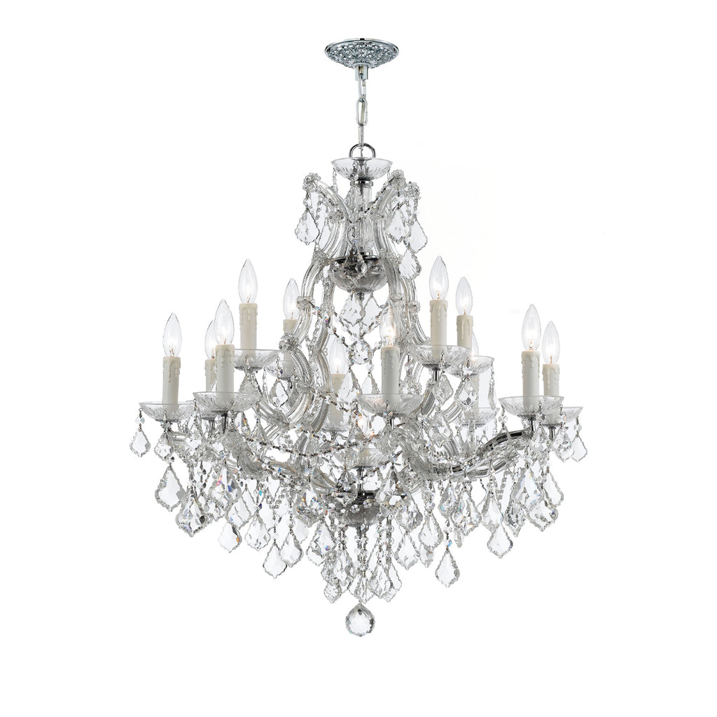 Crystorama Maria Theresa 28'' Chandelier in Polished Chrome - Front View