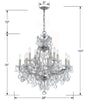 4412-CH-CL-SAQ Maria Theresa 13 Light Chandelier | Dimensions Image