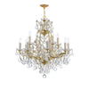 Crystorama Maria Theresa 28'' Chandelier in Gold - Front View