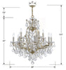 4412-GD-CL-I Maria Theresa 13 Light Chandelier | Dimensions Image