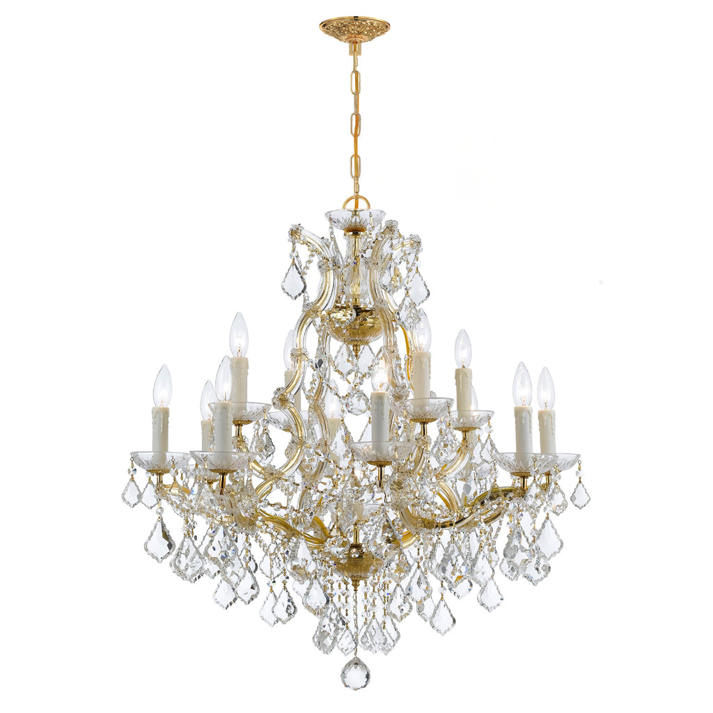 Crystorama Maria Theresa 28'' Chandelier in Gold - Front View
