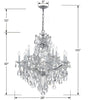 4413-CH-CL-MWP Maria Theresa 13 Light Chandelier | Dimensions Image