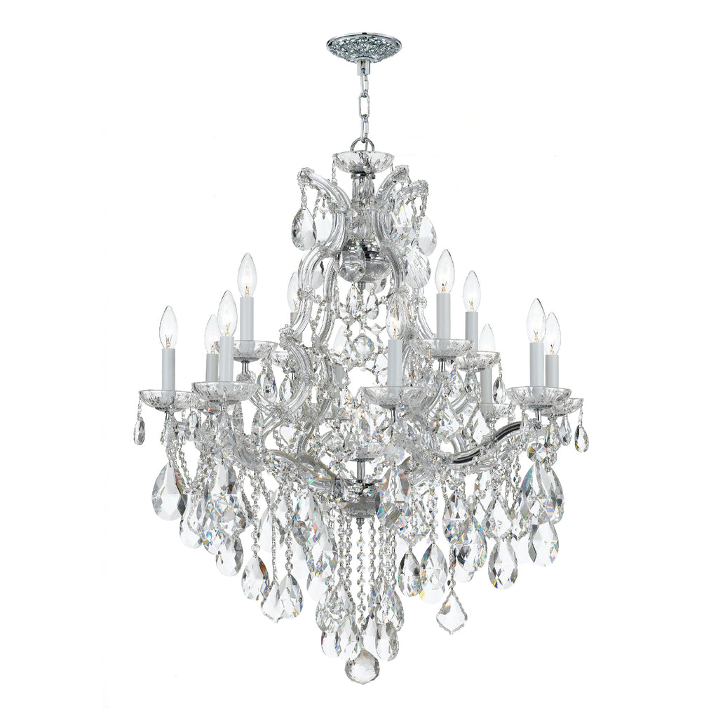 Crystorama Maria Theresa 28'' Chandelier in Polished Chrome - Front View