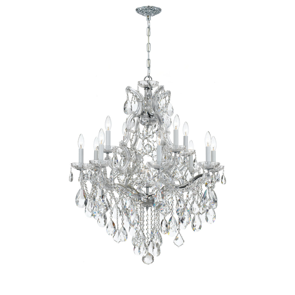 Crystorama Maria Theresa 28'' Chandelier in Polished Chrome - Front View