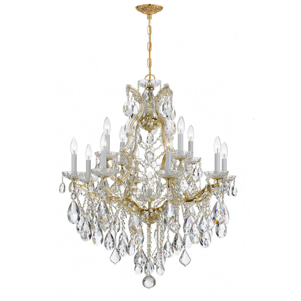 Crystorama Maria Theresa 28'' Chandelier in Gold - Front View