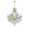 Crystorama Maria Theresa 28'' Chandelier in Gold - Front View