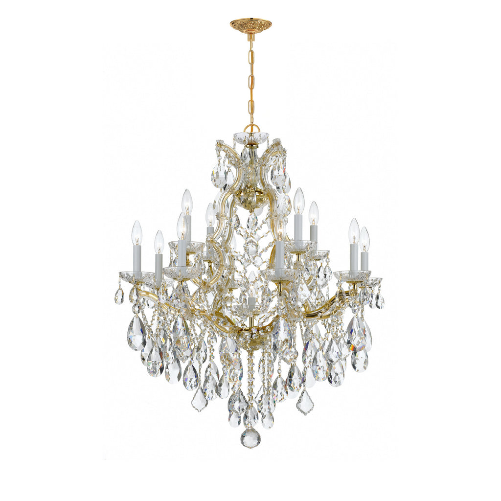 Crystorama Maria Theresa 28'' Chandelier in Gold - Front View