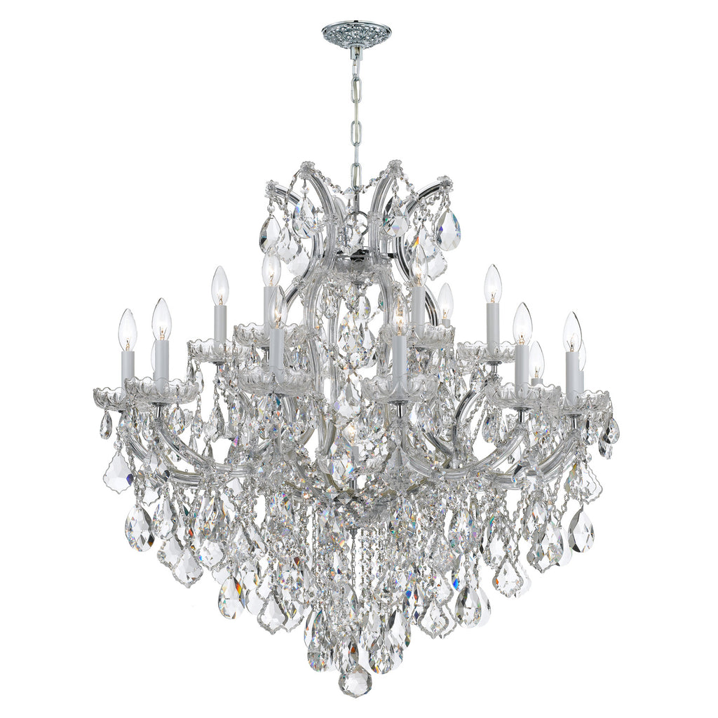 Crystorama Maria Theresa 38'' Chandelier in Polished Chrome - Front View