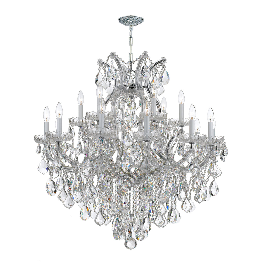 Crystorama Maria Theresa 38'' Chandelier in Polished Chrome - Front View