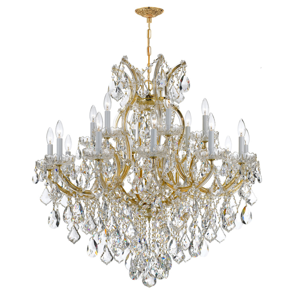 Crystorama Maria Theresa 38'' Chandelier in Gold - Front View