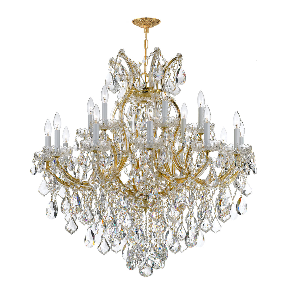 Crystorama Maria Theresa 38'' Chandelier in Gold - Front View