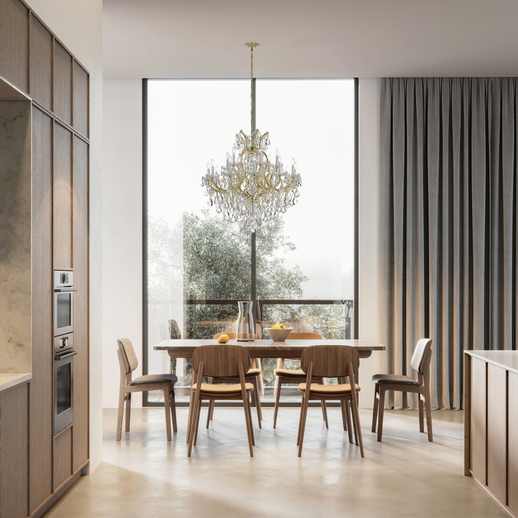 Crystorama Maria Theresa 38'' Chandelier in Gold - Lifestyle View