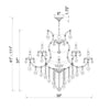 Crystorama Maria Theresa 38'' Chandelier - Product Dimensions