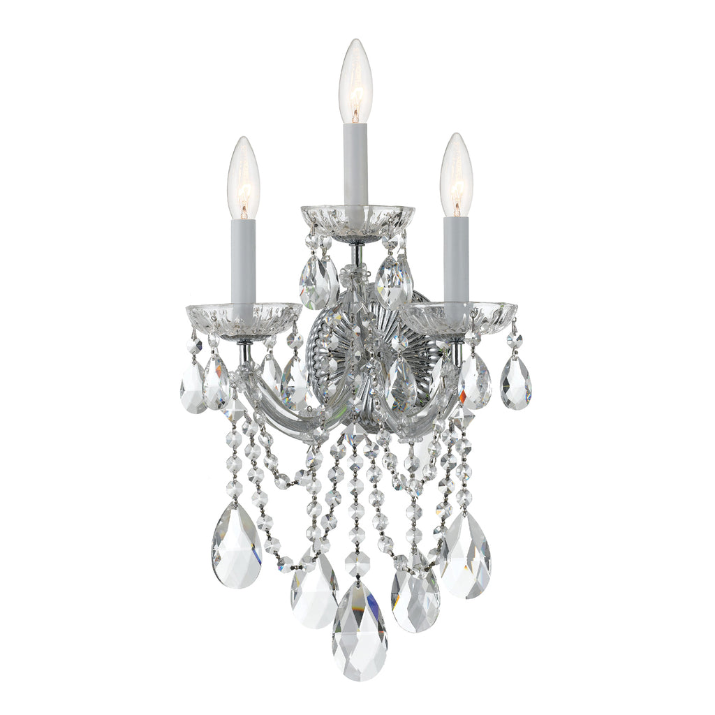 4423-CH-CL-MWP Maria Theresa 3 Light Sconce | Main Image