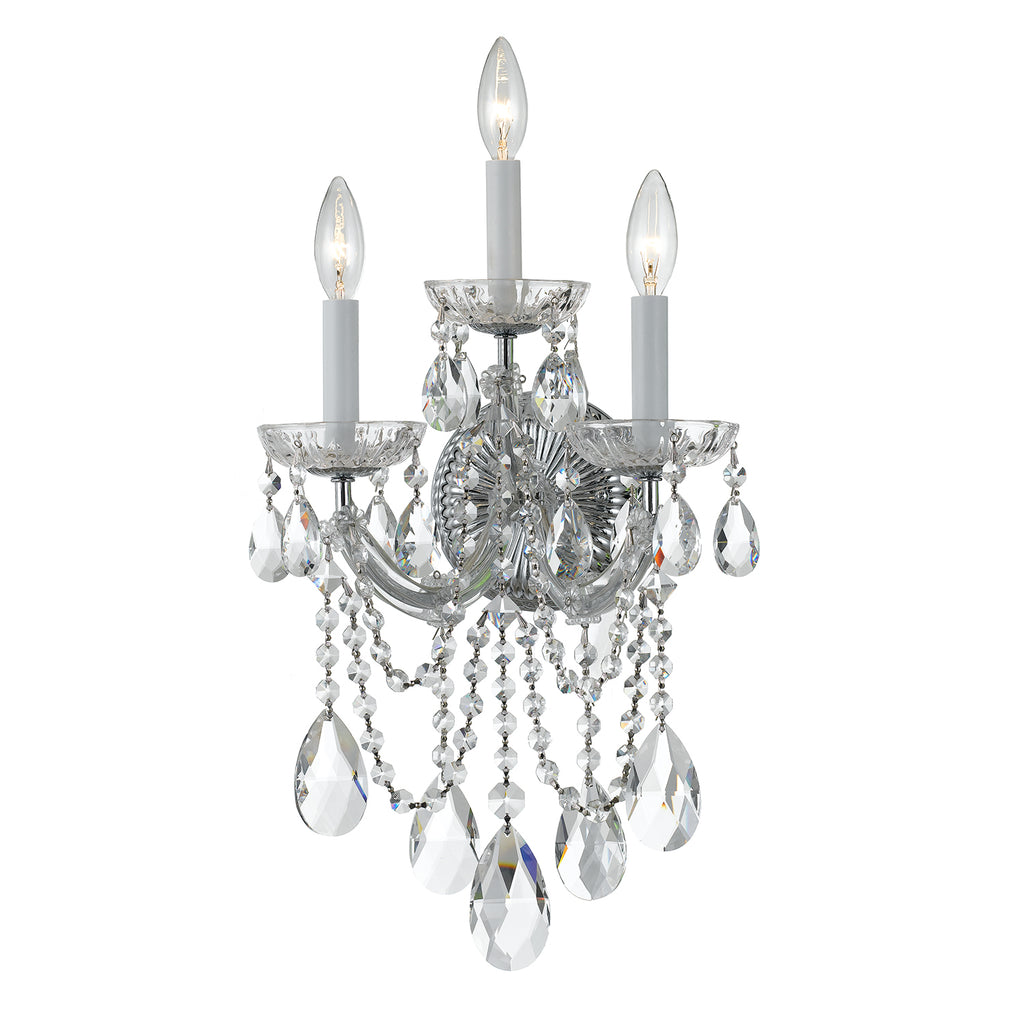 Crystorama Maria Theresa 11'' Sconce in Polished Chrome - Front View