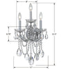 4423-CH-CL-MWP Maria Theresa 3 Light Sconce | Dimensions Image