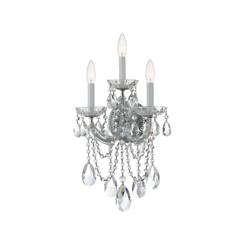 Crystorama Maria Theresa 11'' Sconce in Polished Chrome - Front View