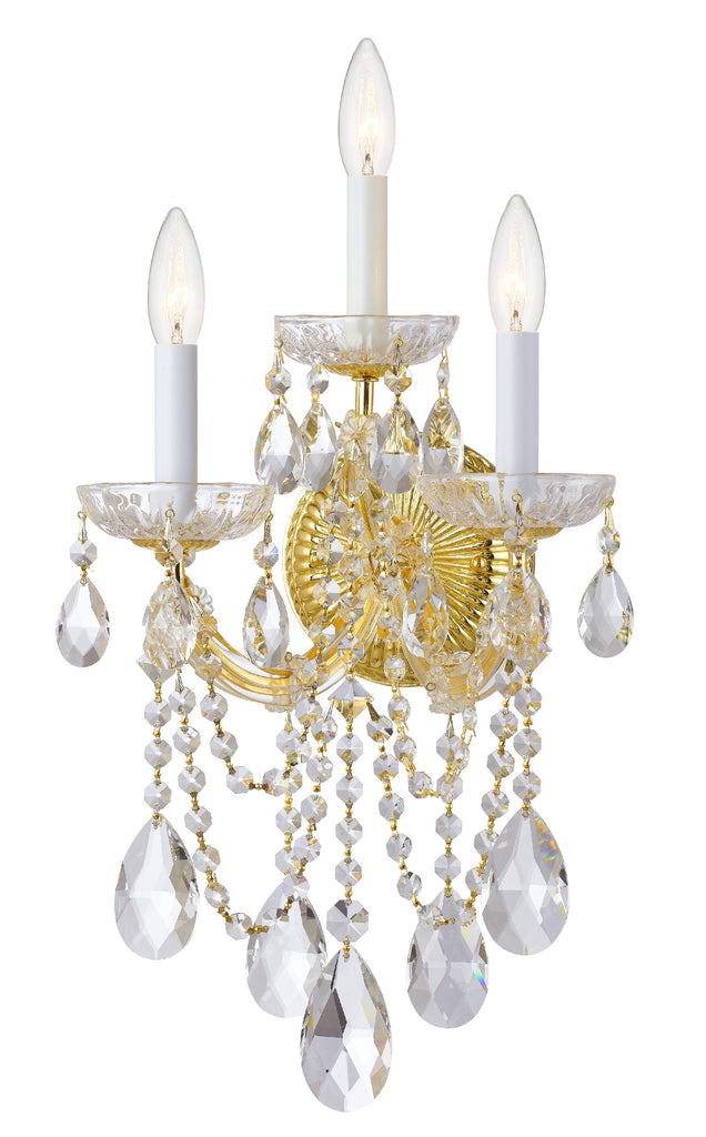 4423-GD-CL-MWP Maria Theresa 3 Light Sconce | Main Image