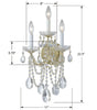 4423-GD-CL-MWP Maria Theresa 3 Light Sconce | Dimensions Image