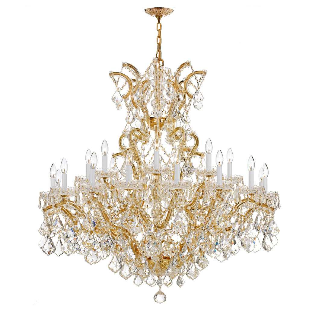 Crystorama Maria Theresa 46'' Chandelier in Gold - Front View