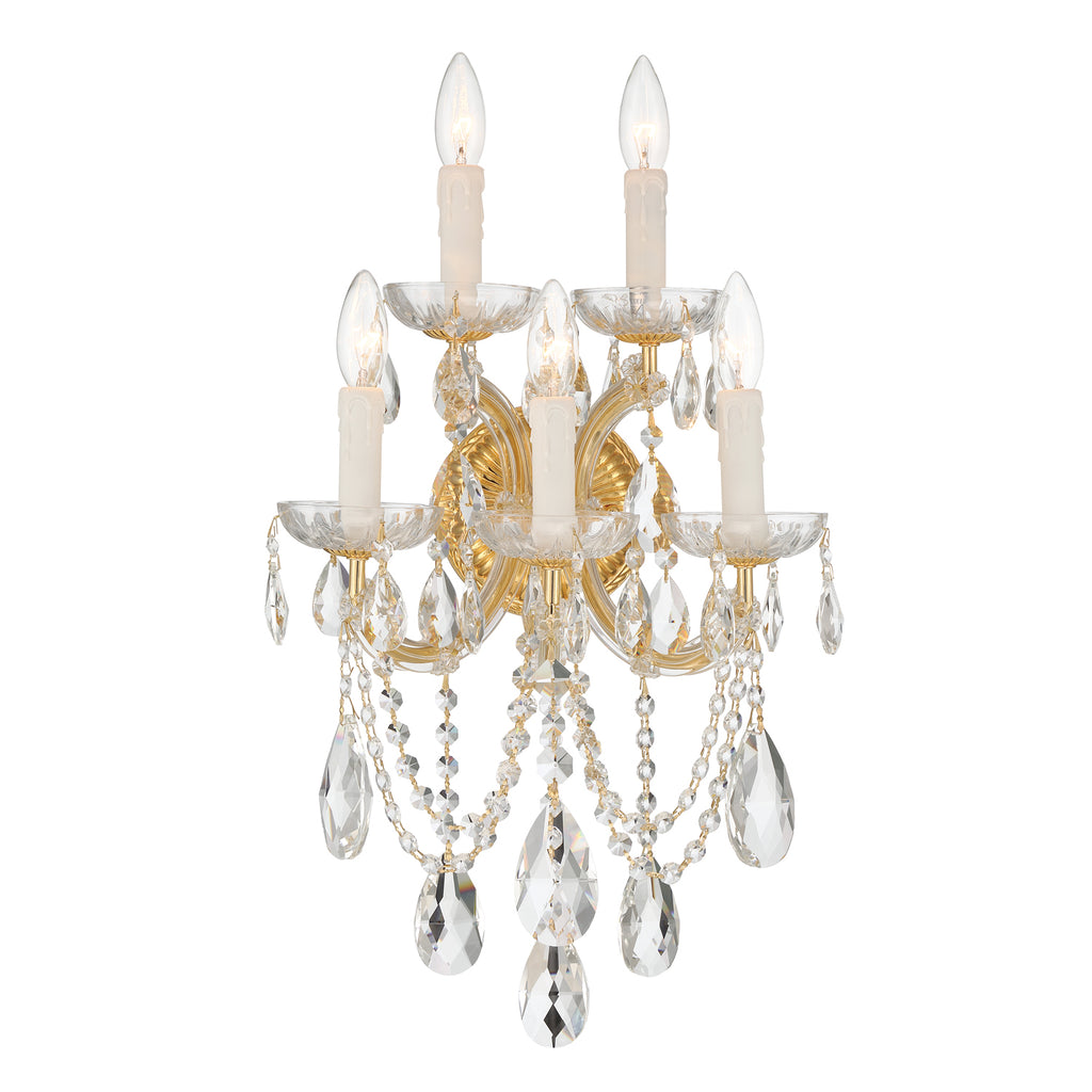 Crystorama Maria Theresa 13.5'' Sconce in Gold - Front View