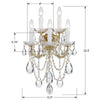 Crystorama-OPEN-BOX Maria Theresa 5 Light Sconce - Product Dimensions