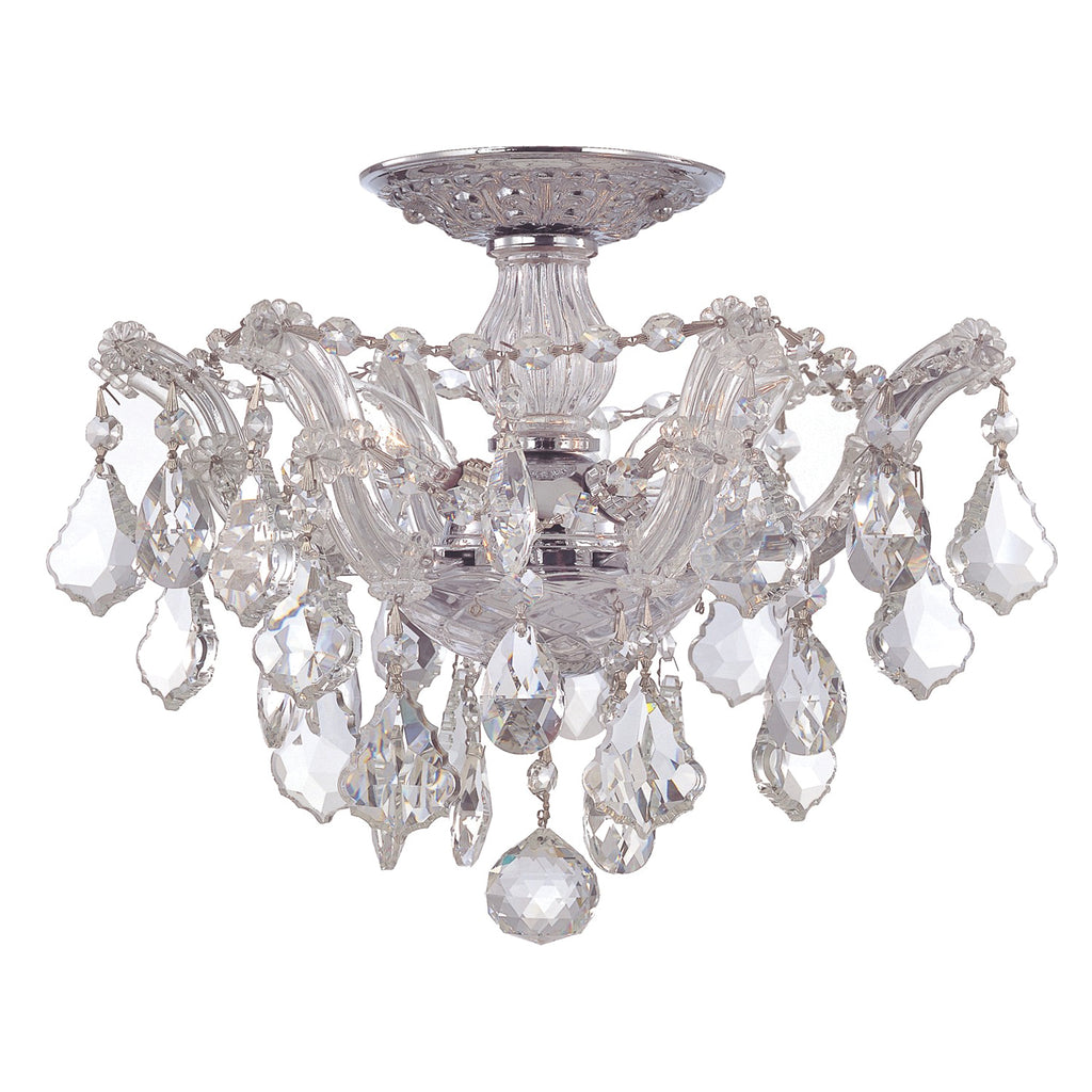 4430-CH-CL-MWP Maria Theresa 3 Light Semi Flush | Main Image