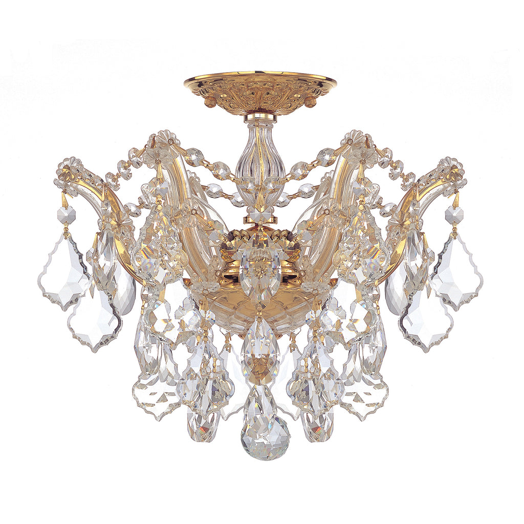 4430-GD-CL-MWP Maria Theresa 3 Light Semi Flush | Alternate Image