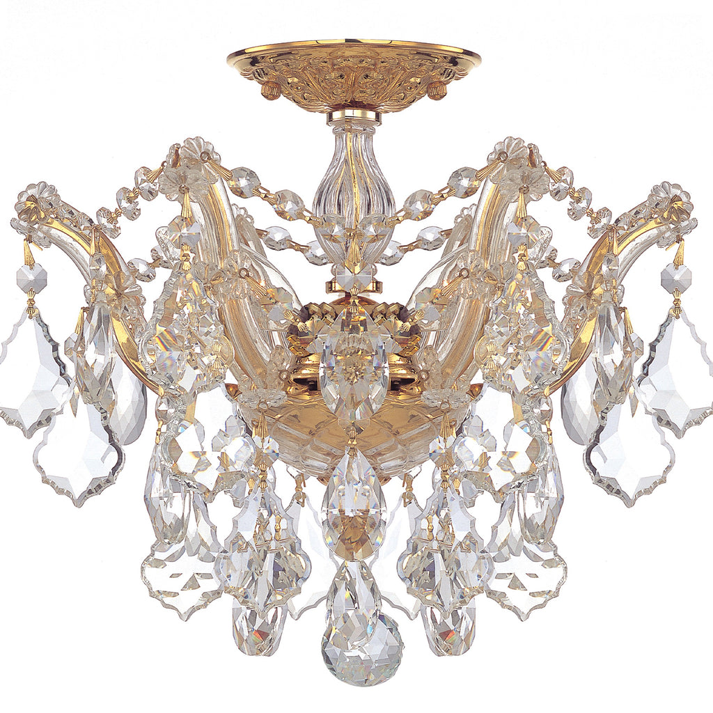 4430-GD-CL-MWP Maria Theresa 3 Light Semi Flush | Alternate Image