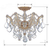 4430-GD-CL-MWP Maria Theresa 3 Light Semi Flush | Dimensions Image