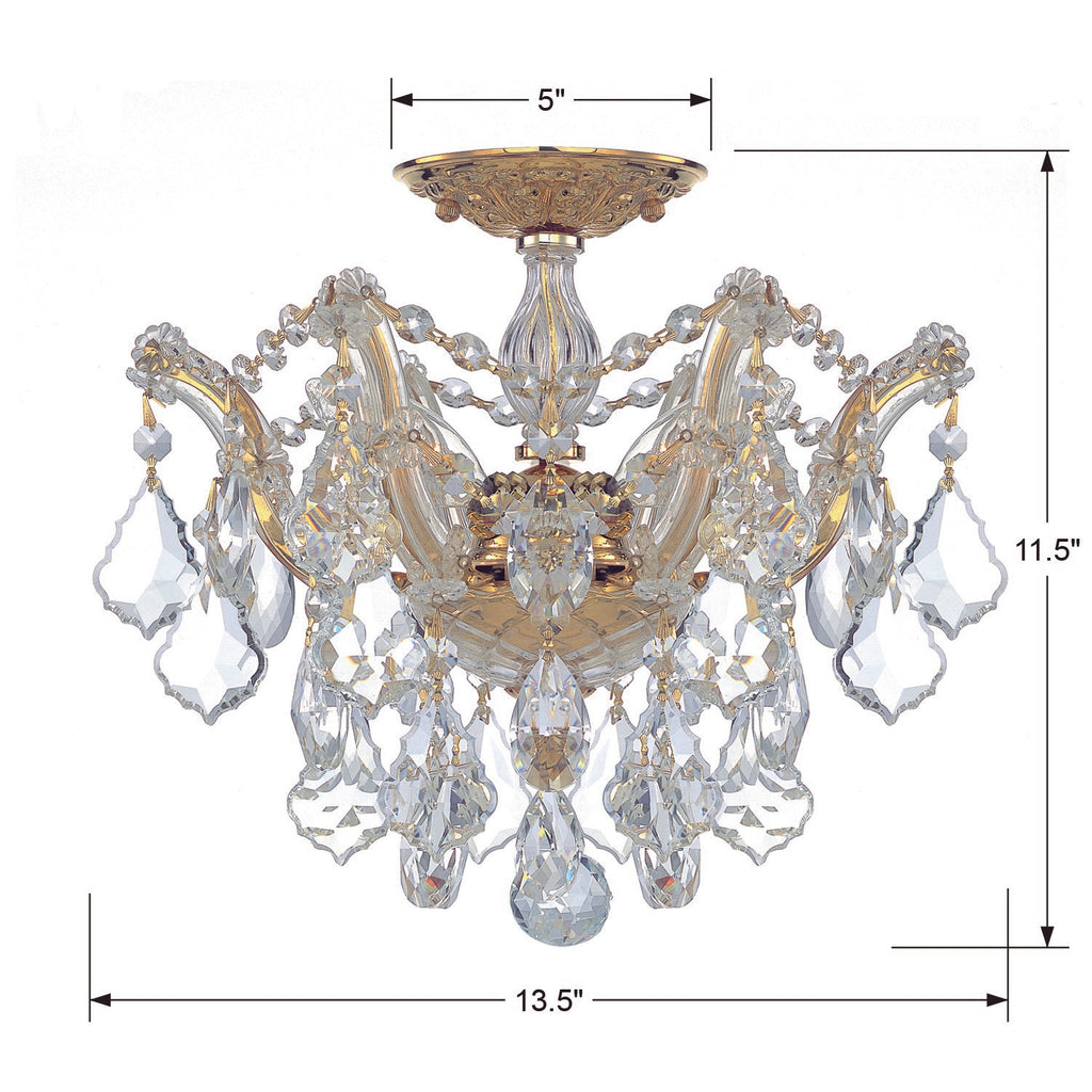 4430-GD-CL-MWP Maria Theresa 3 Light Semi Flush | Dimensions Image