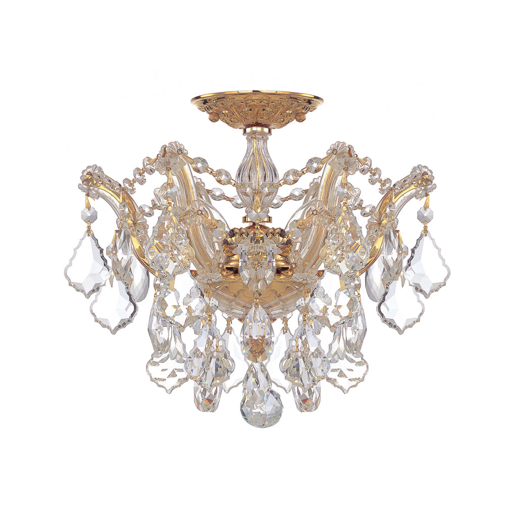 Crystorama Maria Theresa 13.5'' Semi Flush Mount in Gold - Front View