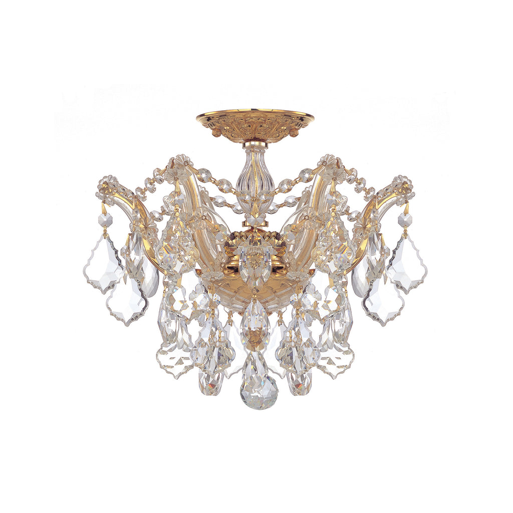 Crystorama Maria Theresa 13.5'' Semi Flush Mount in Gold - Front View