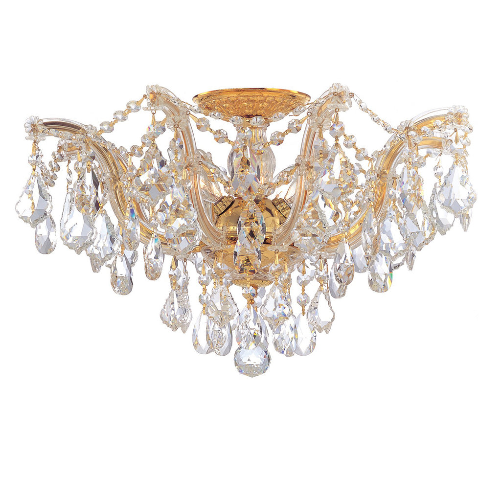 Crystorama Maria Theresa 19'' Semi Flush Mount in Gold - Front View