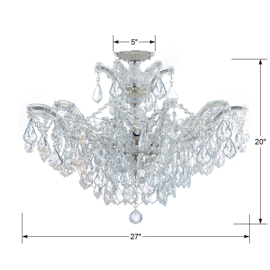 4439-CH-CL-MWP_CEILING Maria Theresa 6 Light Semi Flush | Dimensions Image