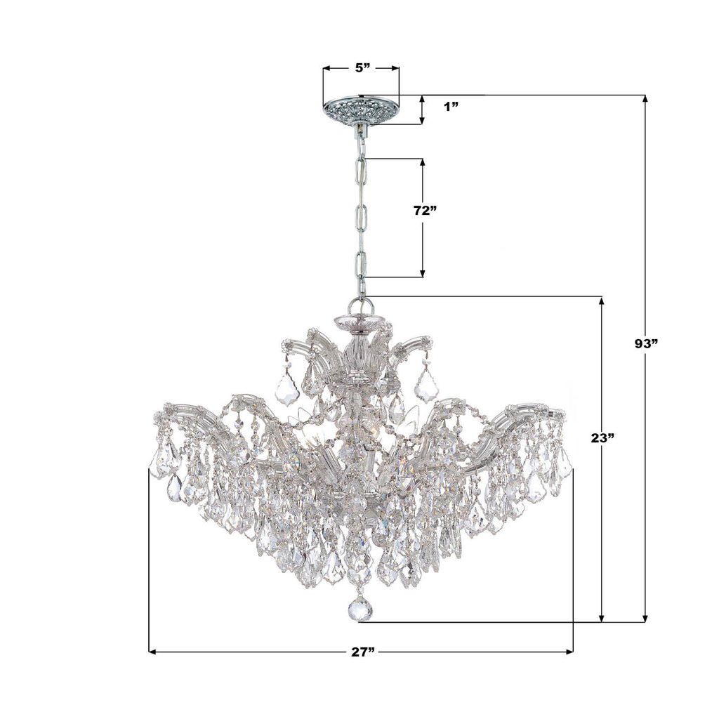 4439-CH-CL-MWP Maria Theresa 29'' Chandelier | Dimensions Image