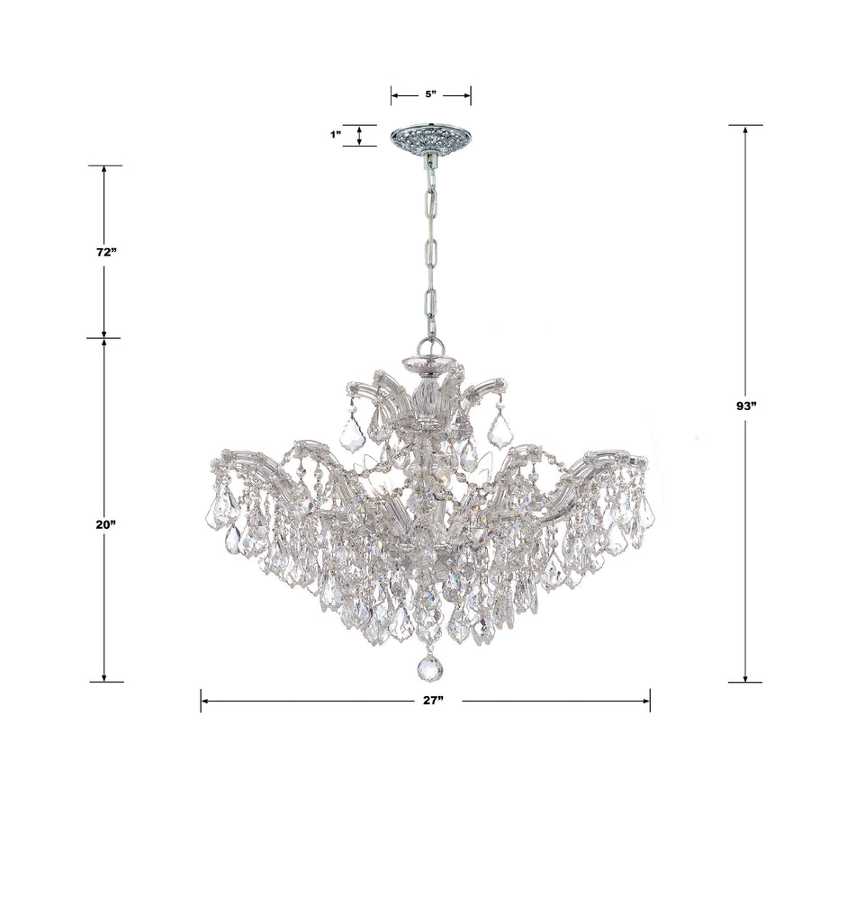 4439-CH-CL-S Maria Theresa 6 Light Chandelier | Dimensions Image